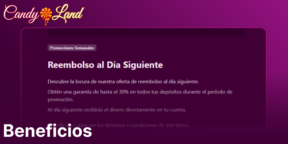 Beneficios de Bono de Recarga Semanal en Candyland Casino
