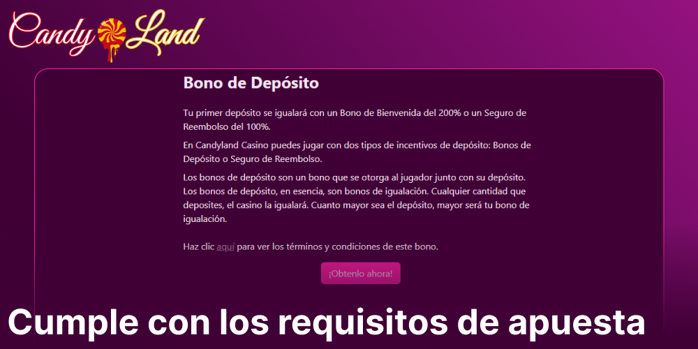 Cumple con los requisitos de apuesta en Candyland Casino