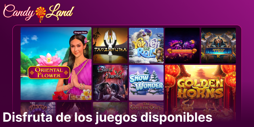 Disfruta de los juegos disponibles en Candyland Casino
