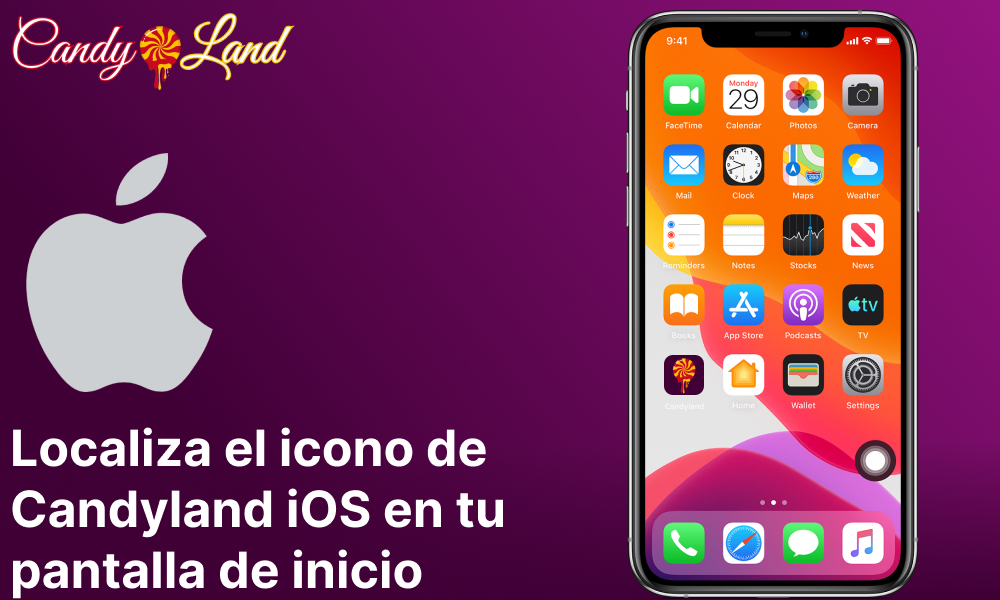Localiza el icono de Candyland iOS en tu pantalla de inicio