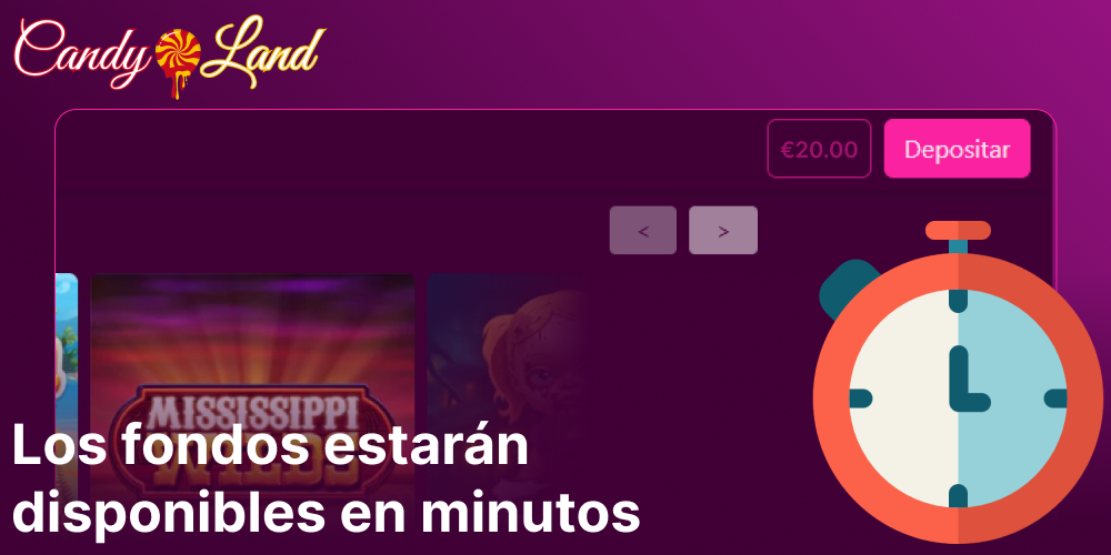Los fondos en Candyland Casino estarán disponibles en minutos