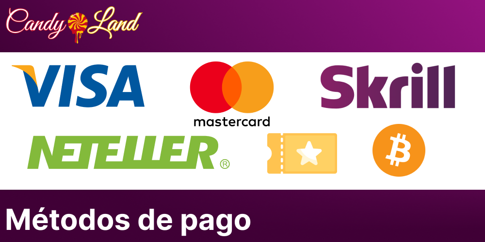 Métodos de pago disponibles en Candyland Casino España