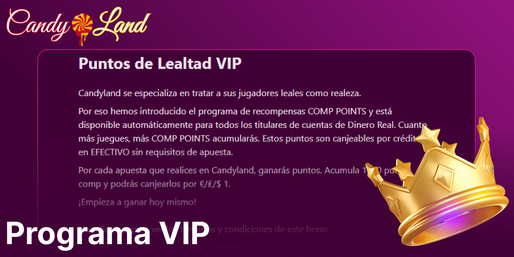 Programa vip Candyland Casino para jugadores de España